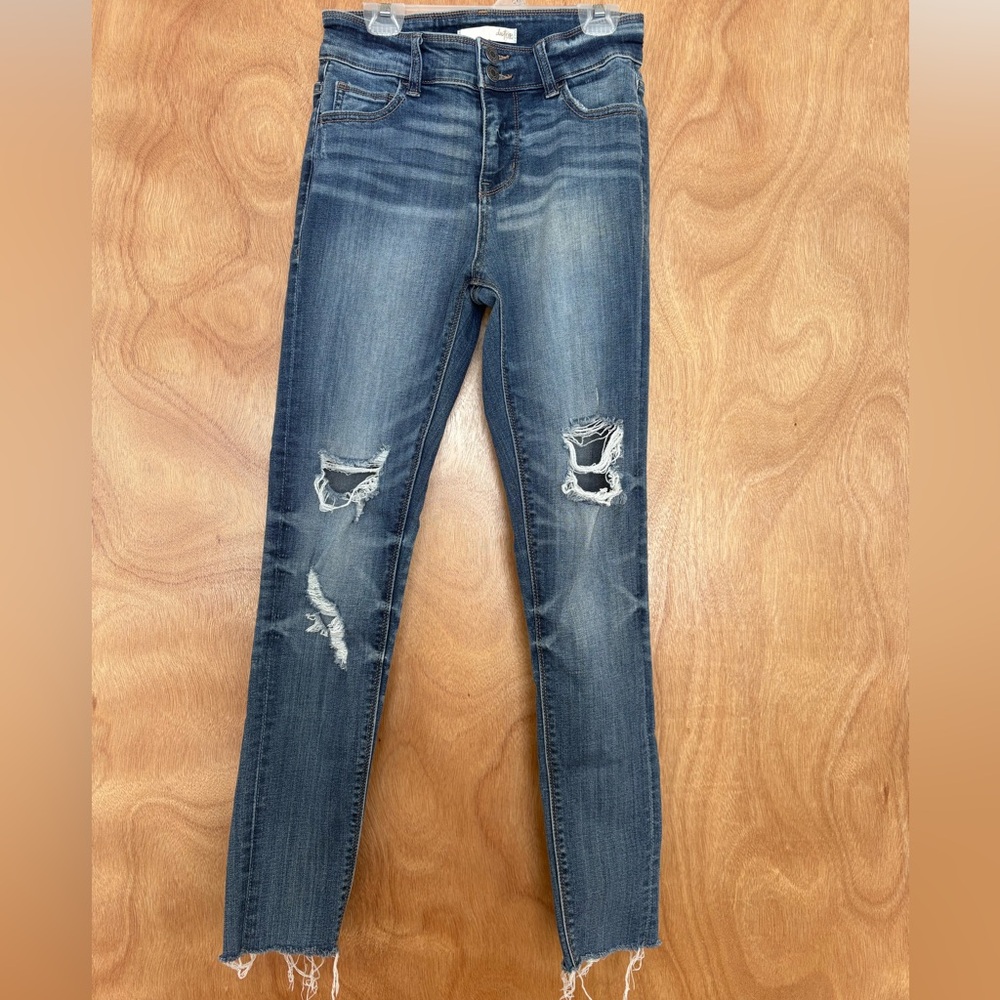 Daytrip Women's Distressed Skinny Jeans - Blue